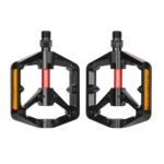 Aluminium Alloy DU Bearing Light Weight Bicycle Pedals with reflectors & Wide Platform, 20 Anti-Skid pins for Road Mountain BMX MTB Bike